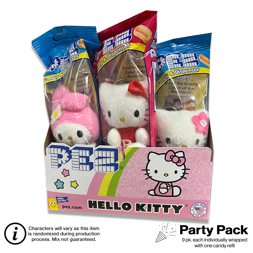 Hello Kitty Plush PEZ Party Pack (9 pack - each Individually wrapped)