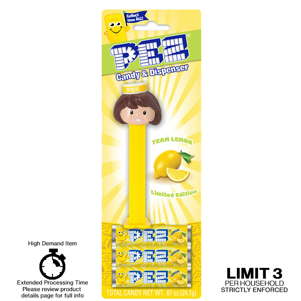 PEZ Presenter Girl Lemon (PEZ.com exclusive) Limit 3 per household strictly enforced