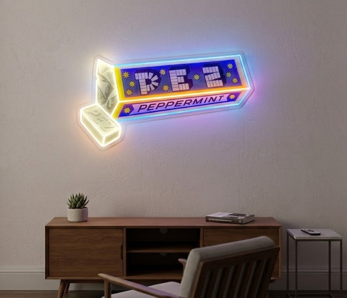 PEZ Classic Peppermint Roll Neon Sign