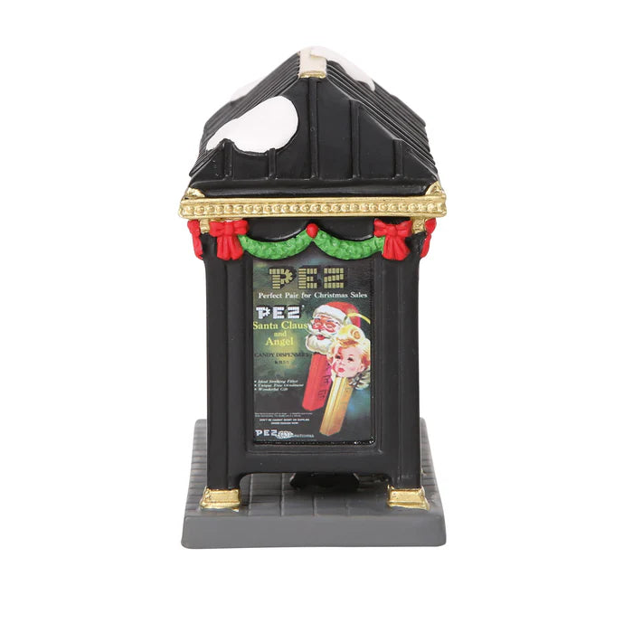PEZ Vintage Bus Stop - Winter Village Figurine