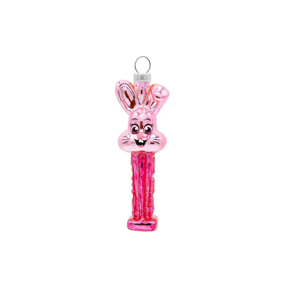 Kat + Annie Mini Pink Bunny PEZ Christmas Ornament