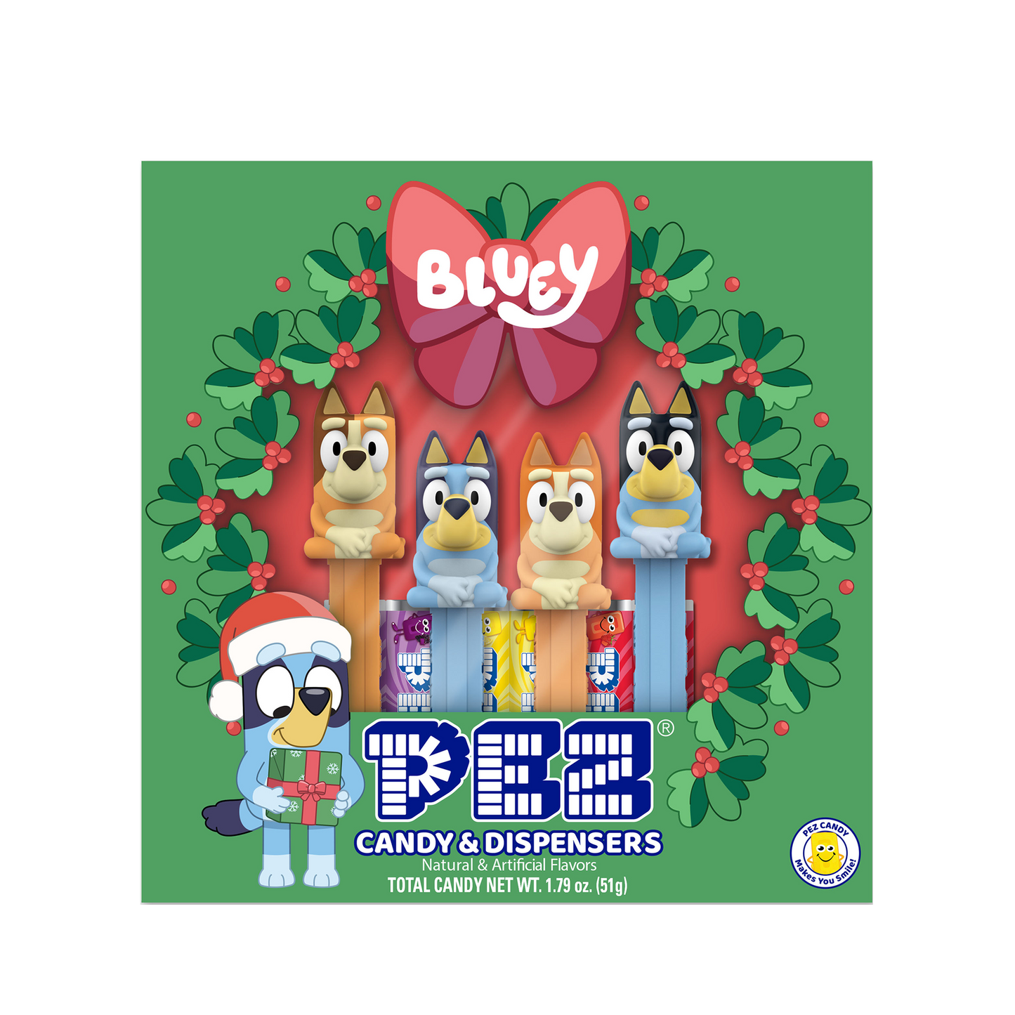 Bluey Christmas PEZ Gift Set (Chilli, Bluey, Bingo, and Bandit)