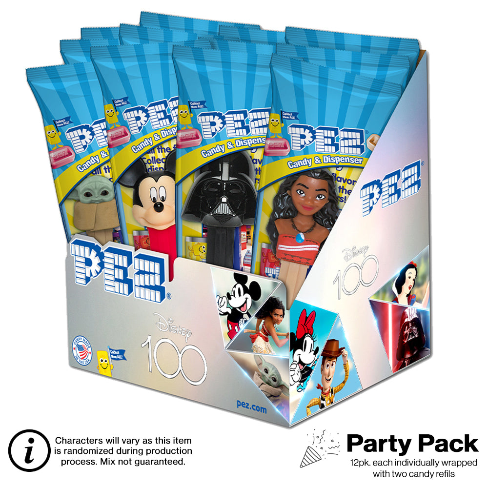 Disney 100 Year PEZ Party Pack (12 pack - each Individually wrapped)