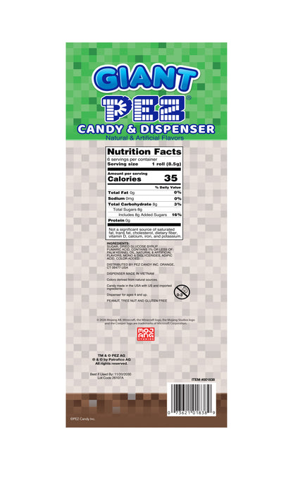 Minecraft Giant Creeper PEZ Candy Roll Dispenser