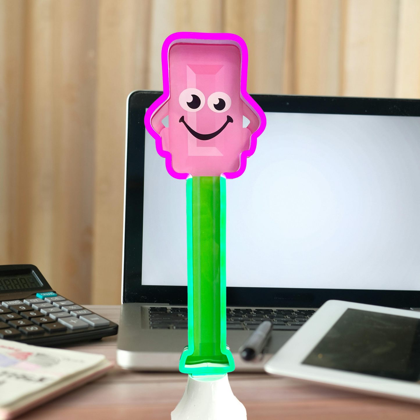 Candy Mascot Table Top Neon Sign