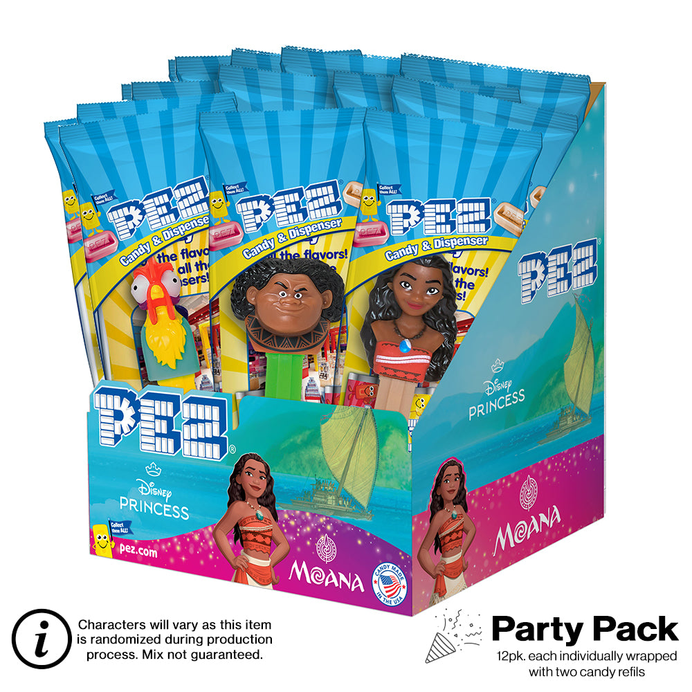 Disney Moana PEZ Party Pack (12 pack - each Individually wrapped)