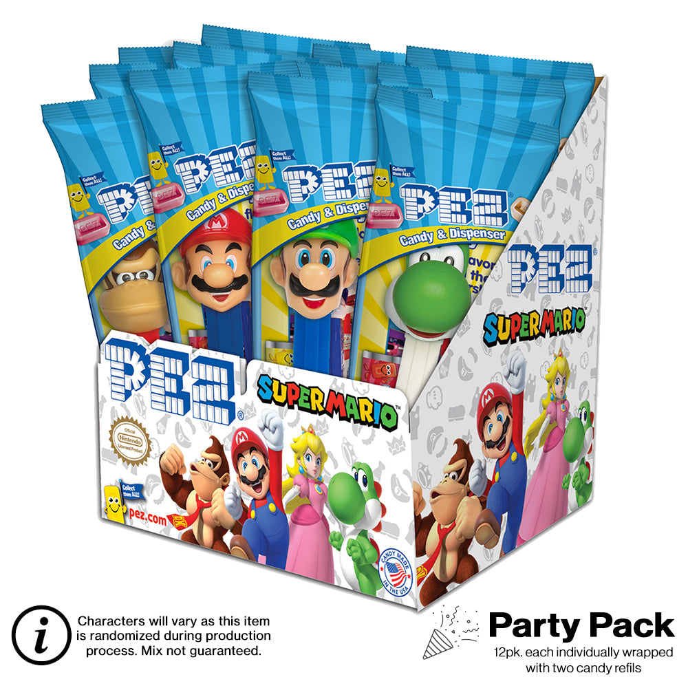 Nintendo/Super Mario PEZ Party Pack (12 pack - each Individually wrapped)