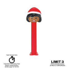 PEZ Presenter Girl Santa Hat (Dark Skin Tone/Black Hair) Limit 3 per household