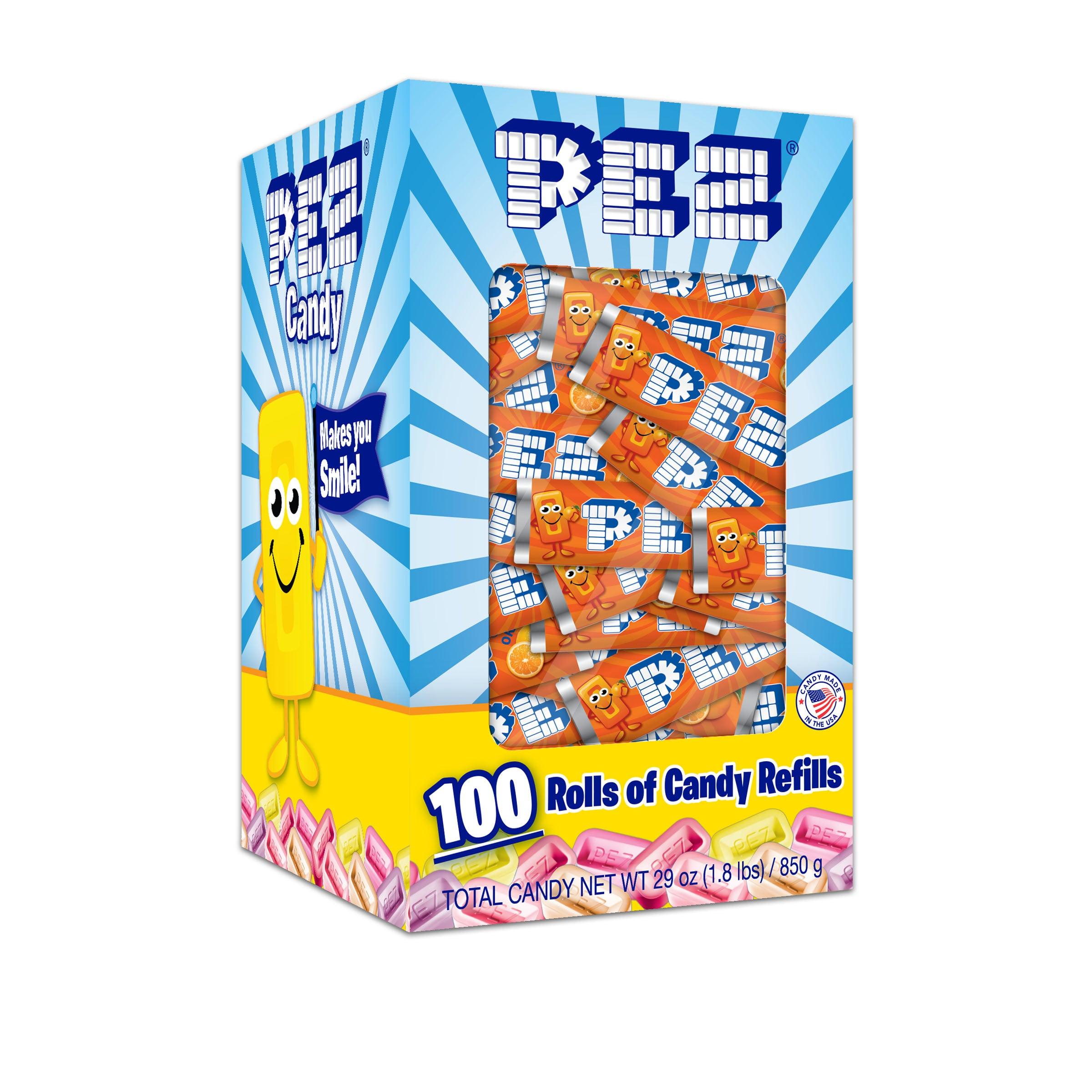 Orange PEZ Candy Refills Bulk Box - 100 rolls