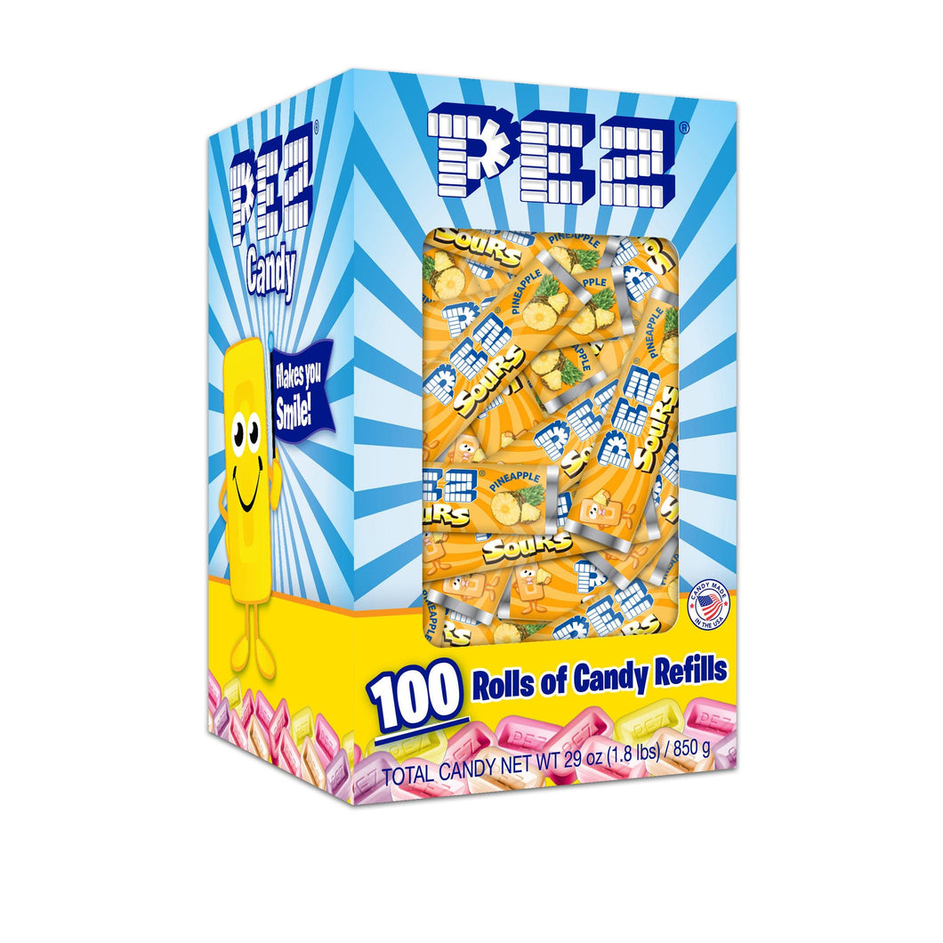 Sour Pineapple PEZ Candy Refills Bulk Box - 100 rolls - PEZ Candy