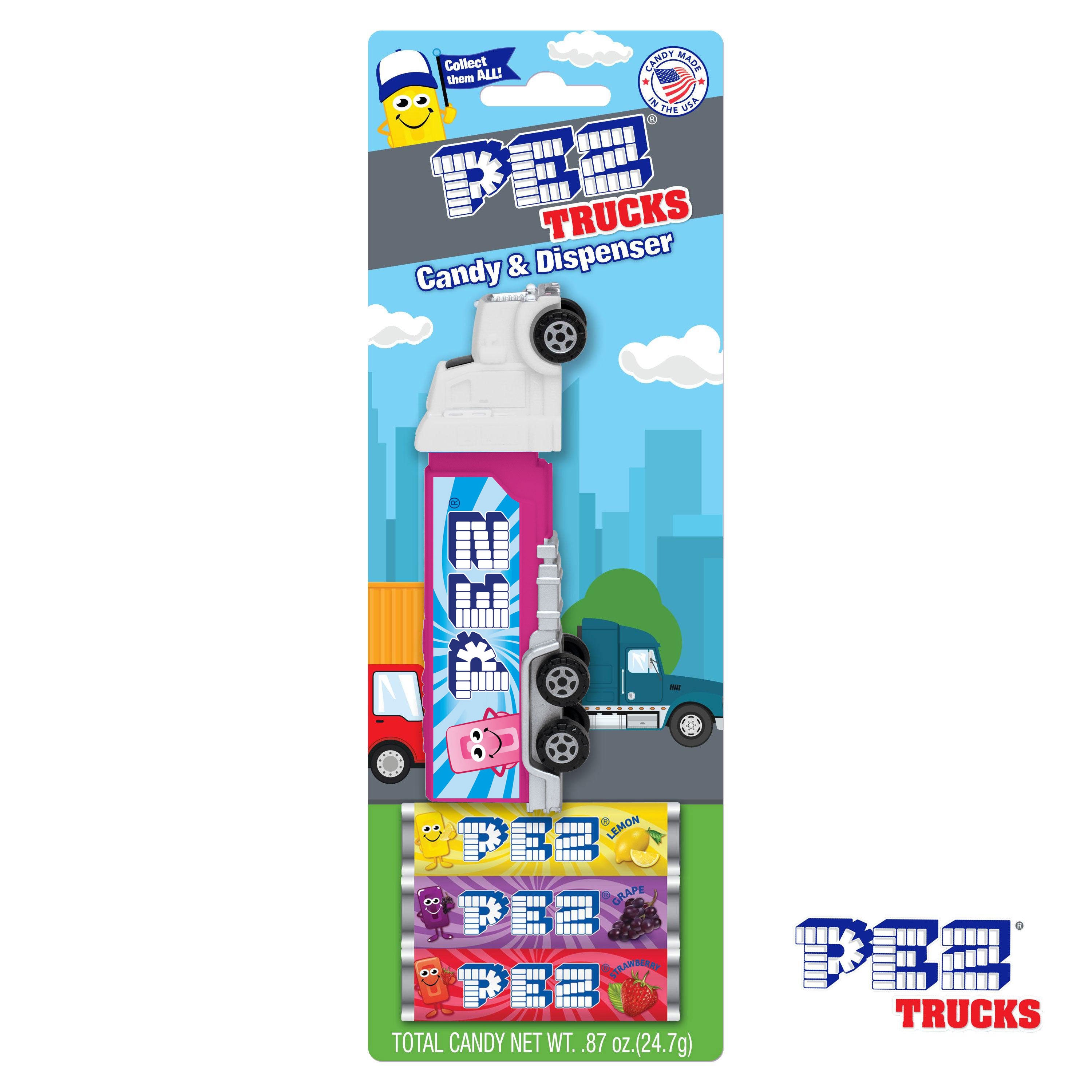 PEZ Truck Candy (Raspberry Mascot/White Cab)